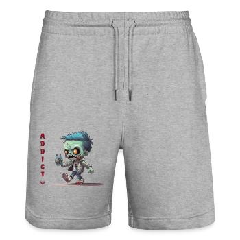 Handyholiker - Short de jogging bio TRAINER Stanley/Stella unisexe - gris chiné - Devant - Nik (191cm) & Marisol (170cm)