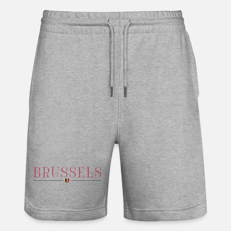 Brussels, Belgium Elegance T-Shirt - Stanley/Stella Trainer Unisex Organic Jogging Shorts - heather grey