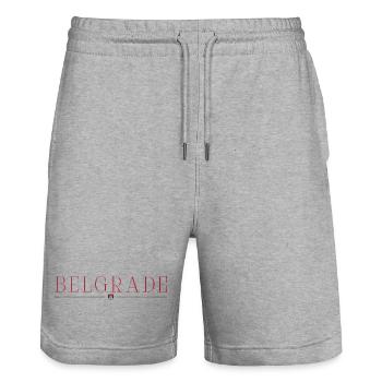 Belgrade, Serbie Style Design T-shirt - Short de jogging bio TRAINER Stanley/Stella unisexe - gris chiné - Devant - Nik (191cm) & Marisol (170cm)