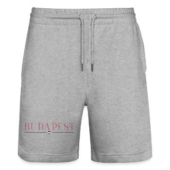 T-shirt de style Budapest, Hongrie - Short de jogging bio TRAINER Stanley/Stella unisexe - gris chiné - Devant - Nik (191cm) & Marisol (170cm)