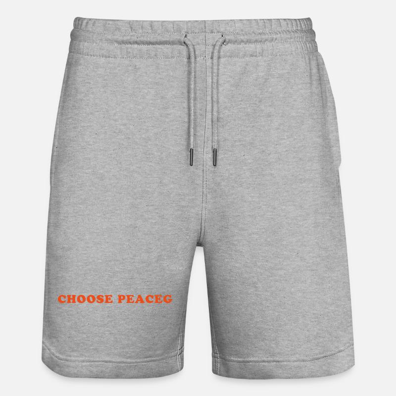 Choose peace - Wähle den Frieden - Stanley/Stella Trainer Unisex Organic Jogging Shorts - heather grey