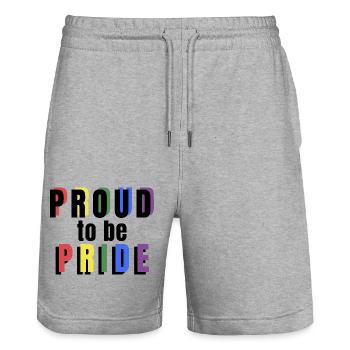 PRIDE PROUD to be Pride black - Stanley/Stella Unisex Bio Joggingshorts Trainer  - Grau meliert - Vorne - Nik (191cm) & Marisol (170cm)