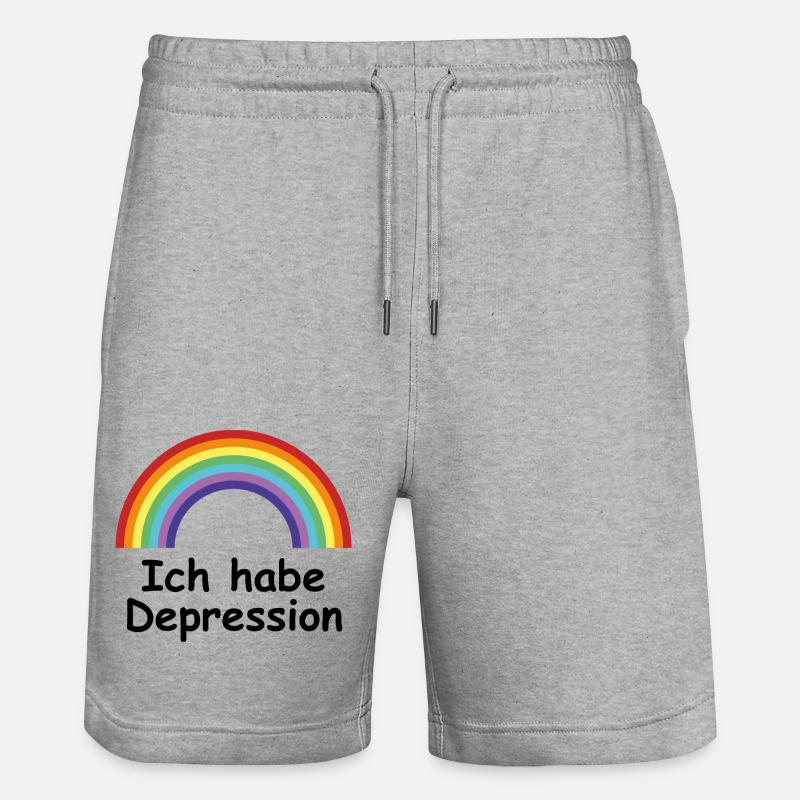 spreadshirtdesign 1 path - Stanley/Stella Unisex Bio Joggingshorts Trainer  - Grau meliert