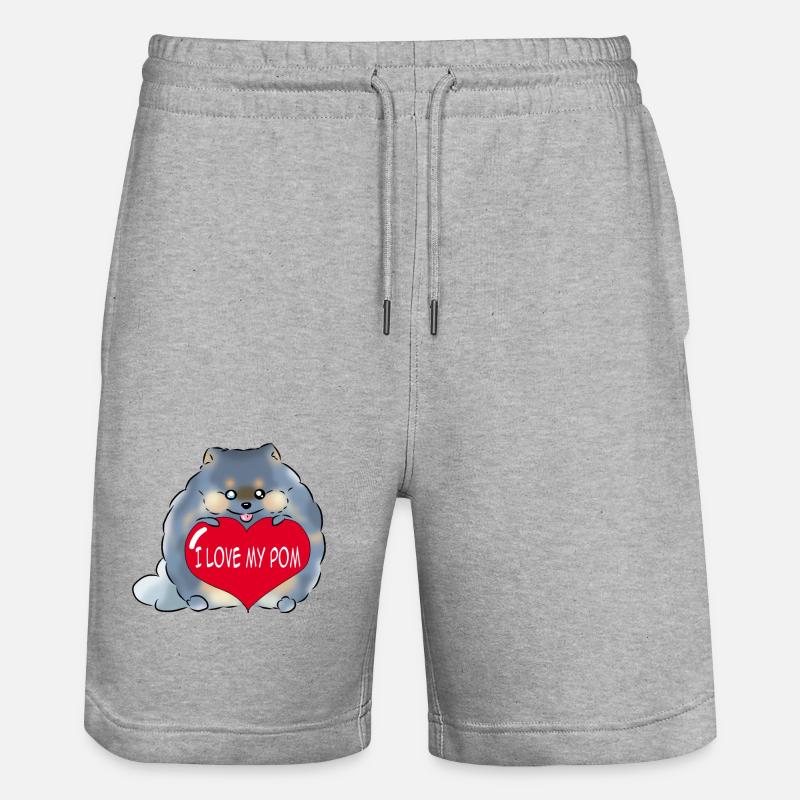 J’adore mon Pom Merle - Short de jogging bio TRAINER Stanley/Stella unisexe - gris chiné