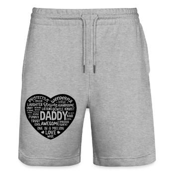 Definition von Daddy Heart Shaped Design - Stanley/Stella Unisex Bio Joggingshorts Trainer  - Grau meliert - Vorne - Nik (191cm) & Marisol (170cm)