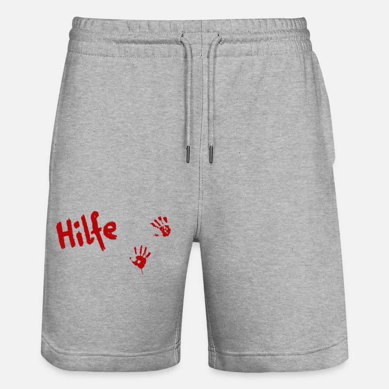 Help Graffiti - Stanley/Stella Trainer Unisex Organic Jogging Shorts - heather grey