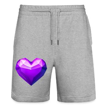 Valentinstag Hochzeit Verlobung Muttertag Liebe - Stanley/Stella Unisex Bio Joggingshorts Trainer  - Grau meliert - Vorne - Nik (191cm) & Marisol (170cm)
