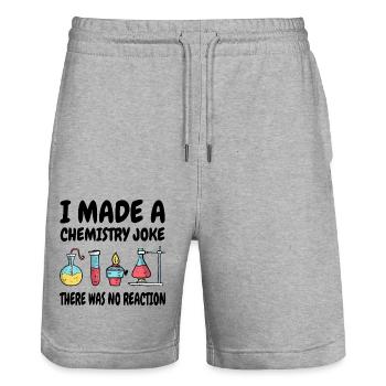 Je plaisante avec la chimie, il n’y a pas eu de réaction - Short de jogging bio TRAINER Stanley/Stella unisexe - gris chiné - Devant - Nik (191cm) & Marisol (170cm)
