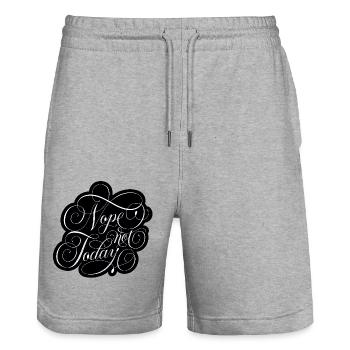 Nope not today - Stanley/Stella Unisex Bio Joggingshorts Trainer  - Grau meliert - Vorne - Nik (191cm) & Marisol (170cm)