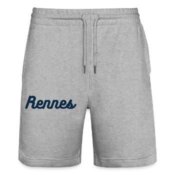 Rennes - Short de jogging bio TRAINER Stanley/Stella unisexe - gris chiné - Devant - Nik (191cm) & Marisol (170cm)