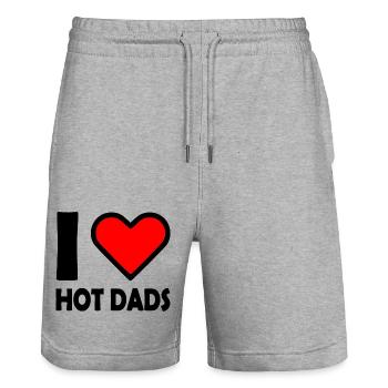 I love hot dads - Short de jogging bio TRAINER Stanley/Stella unisexe - gris chiné - Devant - Nik (191cm) & Marisol (170cm)