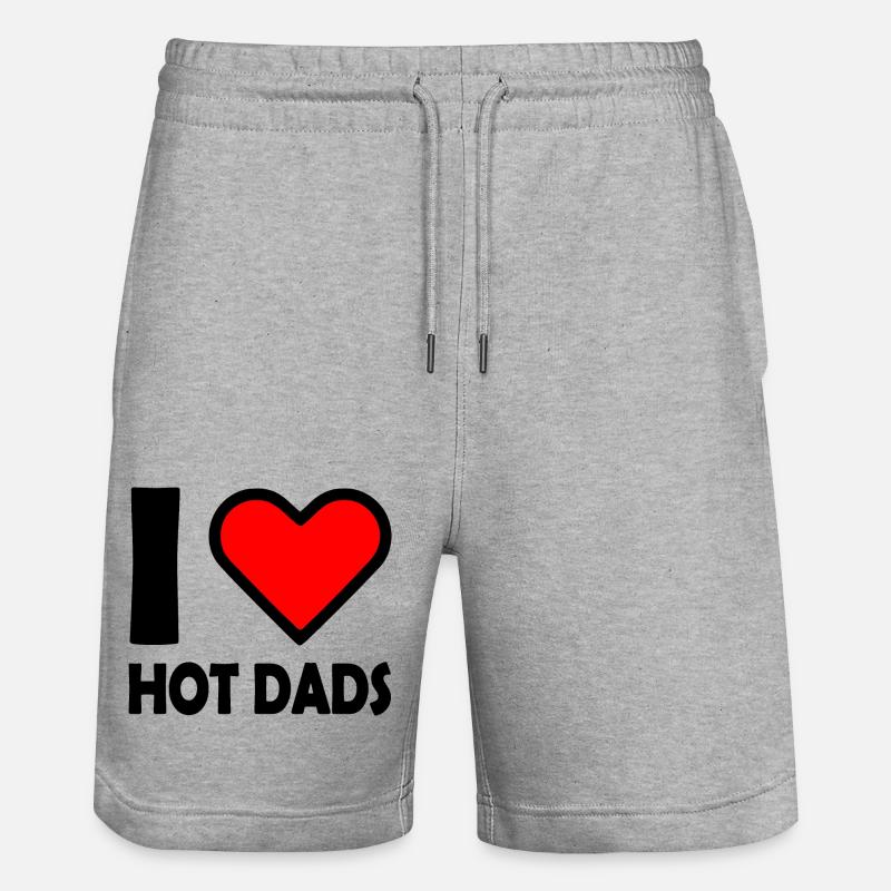 I love hot dads - Short de jogging bio TRAINER Stanley/Stella unisexe - gris chiné