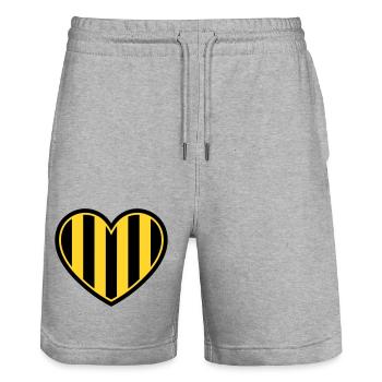 Rodent heart - Stanley/Stella Trainer Unisex Organic Jogging Shorts - heather grey - Front - Nik (191cm) & Marisol (170cm)