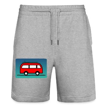 VATERTAG. ALLES GUTE ZUM GEBURTSTAG, PAPA. PAPA. ALLES GUTE ZUM GEBURTSTAG - Stanley/Stella Unisex Bio Joggingshorts Trainer  - Grau meliert - Vorne - Nik (191cm) & Marisol (170cm)