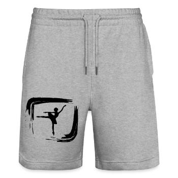 Dancing Dance Music - Stanley/Stella Unisex Bio Joggingshorts Trainer  - Grau meliert - Vorne - Nik (191cm) & Marisol (170cm)