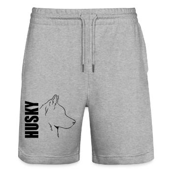 Husky Profil Chiens Chien Wilsigns - Short de jogging bio TRAINER Stanley/Stella unisexe - gris chiné - Devant - Nik (191cm) & Marisol (170cm)