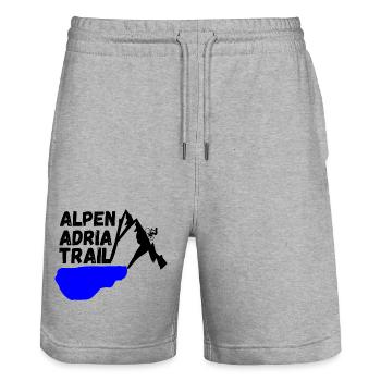 AlpenAdriaTrail - Short de jogging bio TRAINER Stanley/Stella unisexe - gris chiné - Devant - Nik (191cm) & Marisol (170cm)