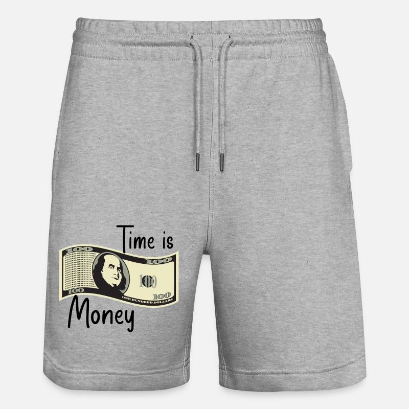 Zeit ist Geld - Stanley/Stella Unisex Bio Joggingshorts Trainer  - Grau meliert