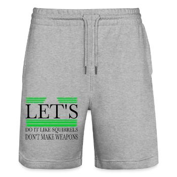 Heart Anti War Dove of Peace Family 1960s - Stanley/Stella Trainer Unisex Organic Jogging Shorts - heather grey - Front - Nik (191cm) & Marisol (170cm)
