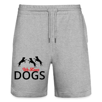 Hund Chien - Short de jogging bio TRAINER Stanley/Stella unisexe - gris chiné - Devant - Nik (191cm) & Marisol (170cm)