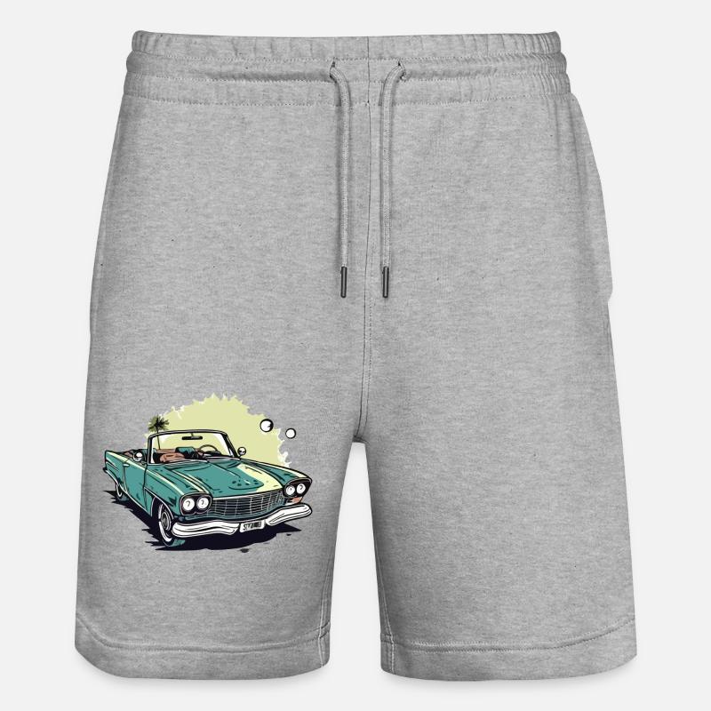 Cabriolet vert et palmier - Short de jogging bio TRAINER Stanley/Stella unisexe - gris chiné