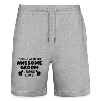 This is what an Awesome Groom Looks Like - Stanley/Stella Unisex Bio Joggingshorts Trainer  - Grau meliert - Vorne - Nik (191cm) & Marisol (170cm)