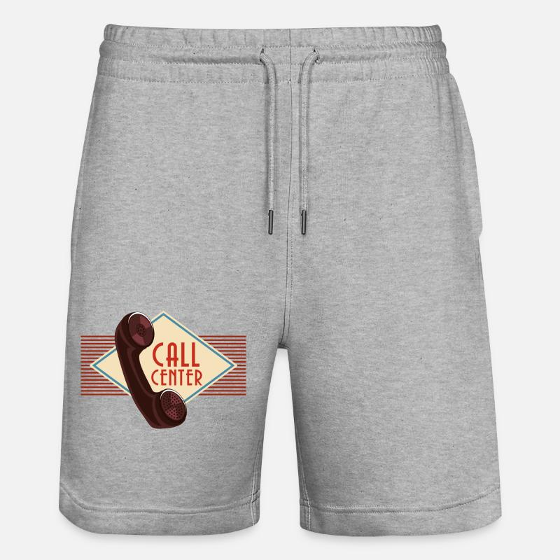 Centre d'appel - Short de jogging bio TRAINER Stanley/Stella unisexe - gris chiné