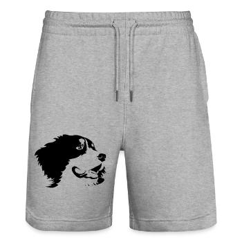 Dog Hund - Stanley/Stella Unisex Bio Joggingshorts Trainer  - Grau meliert - Vorne - Nik (191cm) & Marisol (170cm)