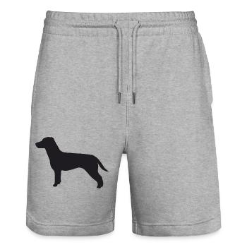 Jack Russell Terrier Silhouette - Stanley/Stella Unisex Bio Joggingshorts Trainer  - Grau meliert - Vorne - Nik (191cm) & Marisol (170cm)
