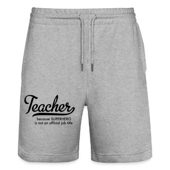 Lehrer - Stanley/Stella Unisex Bio Joggingshorts Trainer  - Grau meliert - Vorne - Nik (191cm) & Marisol (170cm)