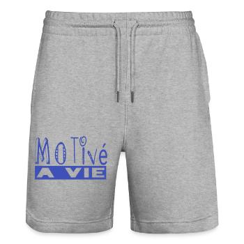 Motivated for life - Stanley/Stella Trainer Unisex Organic Jogging Shorts - heather grey - Front - Nik (191cm) & Marisol (170cm)
