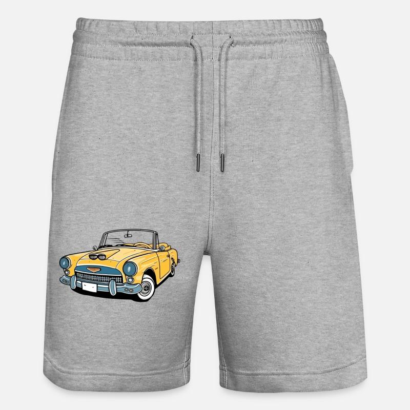 Cabriolet convertible jaune - Short de jogging bio TRAINER Stanley/Stella unisexe - gris chiné