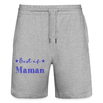 FÊTE DES MÈRES. BONNE FÊTE MAMAN. MAMAN. FÊTE - Short de jogging bio TRAINER Stanley/Stella unisexe - gris chiné - Devant - Nik (191cm) & Marisol (170cm)