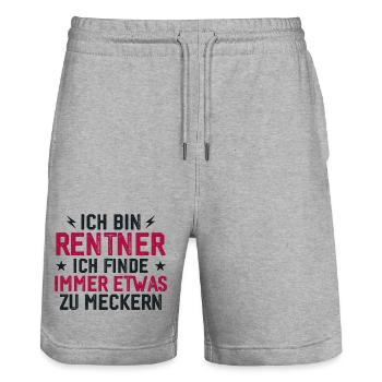 Rentner immer etwas zu meckern lustig - Stanley/Stella Unisex Bio Joggingshorts Trainer  - Grau meliert - Vorne - Nik (191cm) & Marisol (170cm)