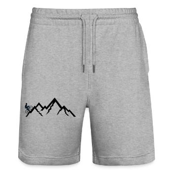 Bicycle Mountains Mountain Mountain Cycling - Short de jogging bio TRAINER Stanley/Stella unisexe - gris chiné - Devant - Nik (191cm) & Marisol (170cm)