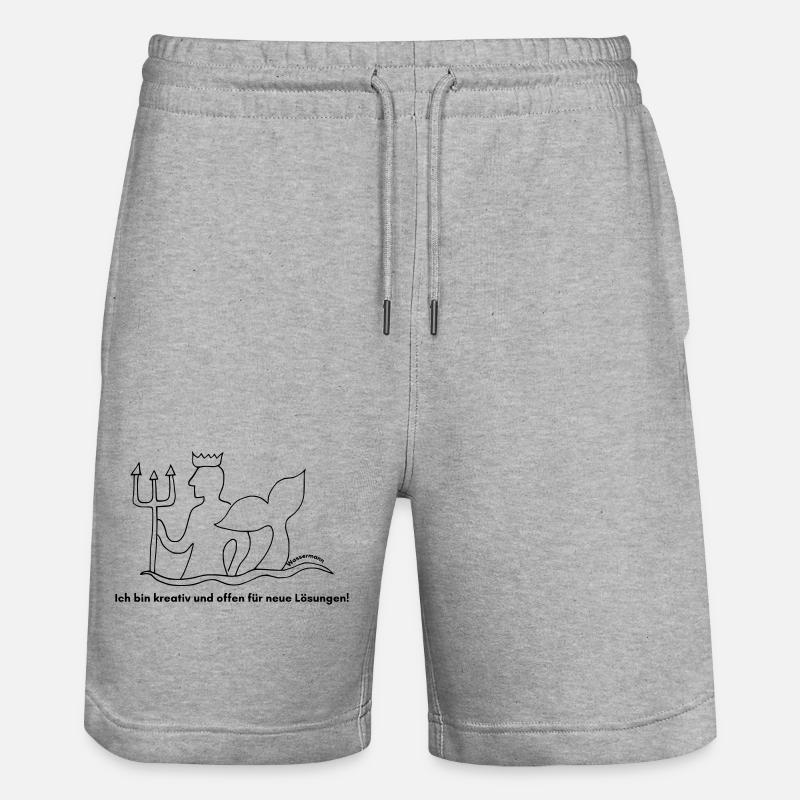 Sternzeichen Wassermann - Stanley/Stella Unisex Bio Joggingshorts Trainer  - Grau meliert