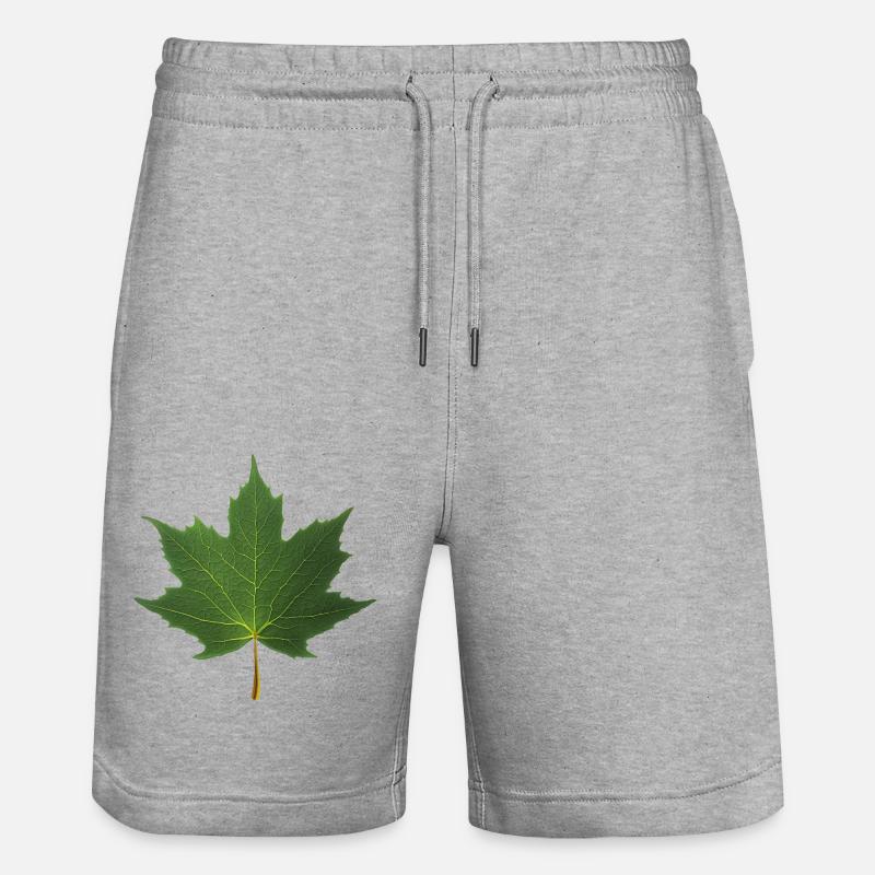 MAPLE LEAF - Stanley/Stella Trainer Unisex Organic Jogging Shorts - heather grey