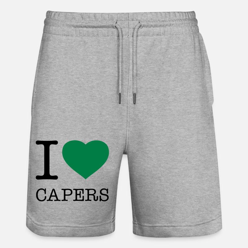 I LOVE CAPERS Kapern - Stanley/Stella Unisex Bio Joggingshorts Trainer  - Grau meliert