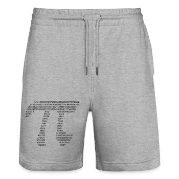 Pi - Stanley/Stella Trainer Unisex Organic Jogging Shorts - heather grey - Front - Nik (191cm) & Marisol (170cm)