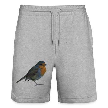 rotkehlchen - Stanley/Stella Unisex Bio Joggingshorts Trainer  - Grau meliert - Vorne - Nik (191cm) & Marisol (170cm)