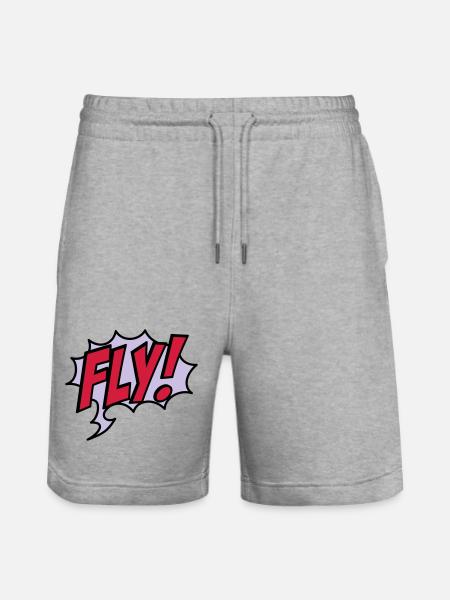 2541614 15932863 fly - Stanley/Stella Trainer Unisex Organic Jogging Shorts - heather grey