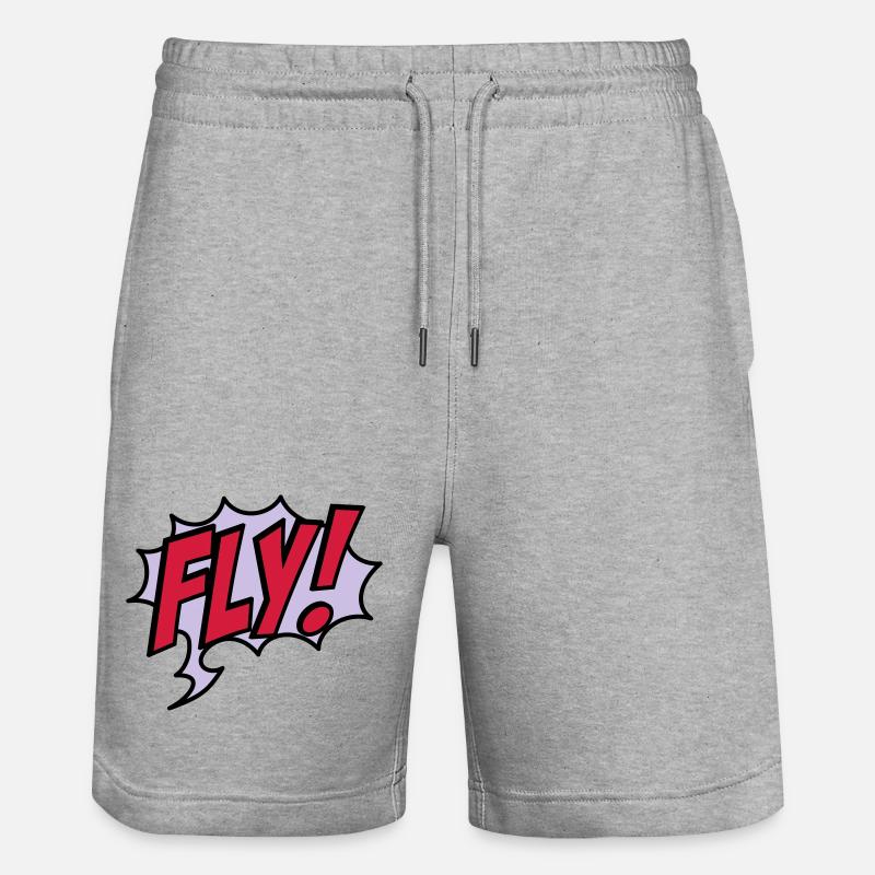 2541614 15932863 fly - Stanley/Stella Unisex Bio Joggingshorts Trainer  - Grau meliert