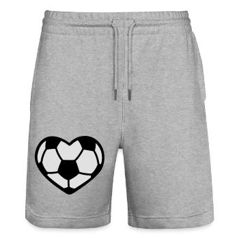 Football coeur - Short de jogging bio TRAINER Stanley/Stella unisexe - gris chiné - Devant - Nik (191cm) & Marisol (170cm)