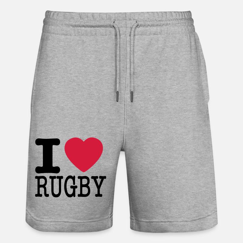 j'aime le rugby - Short de jogging bio TRAINER Stanley/Stella unisexe - gris chiné