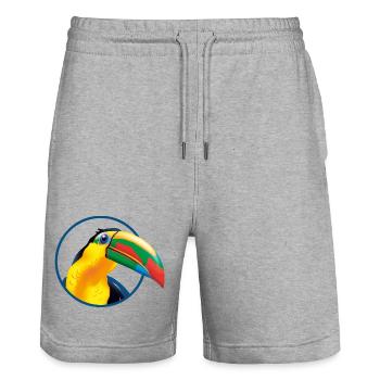 Explosion des couleurs du toucan tropical - Short de jogging bio TRAINER Stanley/Stella unisexe - gris chiné - Devant - Nik (191cm) & Marisol (170cm)