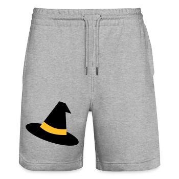 Hexenhut - Stanley/Stella Unisex Bio Joggingshorts Trainer  - Grau meliert - Vorne - Nik (191cm) & Marisol (170cm)