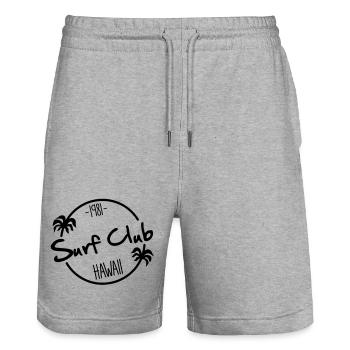 surf club surfing - Short de jogging bio TRAINER Stanley/Stella unisexe - gris chiné - Devant - Nik (191cm) & Marisol (170cm)