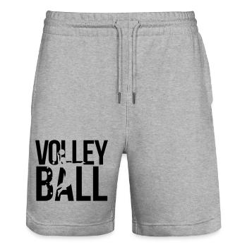 volleyball - Stanley/Stella Trainer Unisex Organic Jogging Shorts - heather grey - Front - Nik (191cm) & Marisol (170cm)