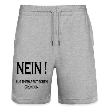 lustiger cooler Spruch lustige coole Sprüche Humor - Stanley/Stella Unisex Bio Joggingshorts Trainer  - Grau meliert - Vorne - Nik (191cm) & Marisol (170cm)