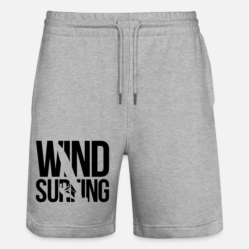 windsurfing - Stanley/Stella Trainer Unisex Organic Jogging Shorts - heather grey